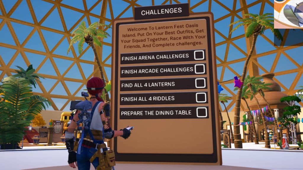 A screenshot featuring challenges from the Fortnite Lantern Fest 2024 event.