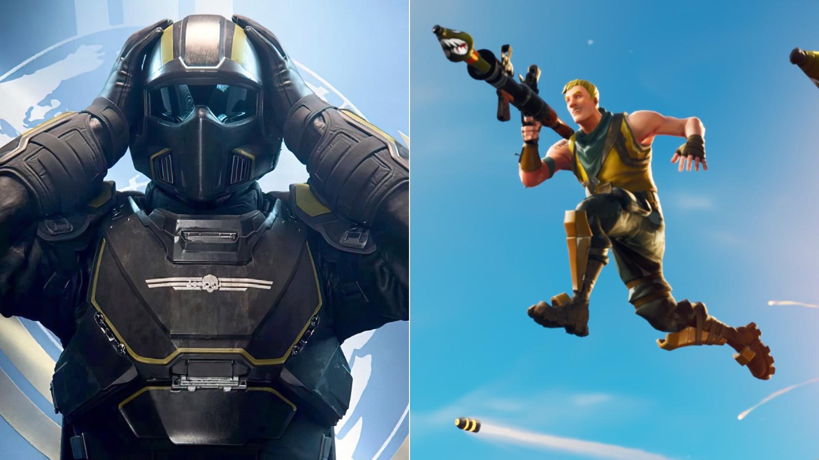 Helldivers 2 suit and Fortnite Jonesy