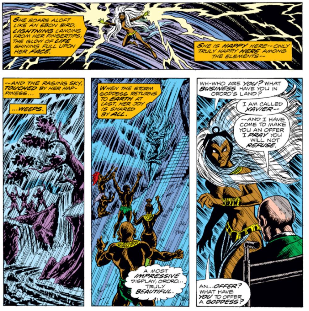 Professor Xavier recruits Storm in Giant Size X-Men #1