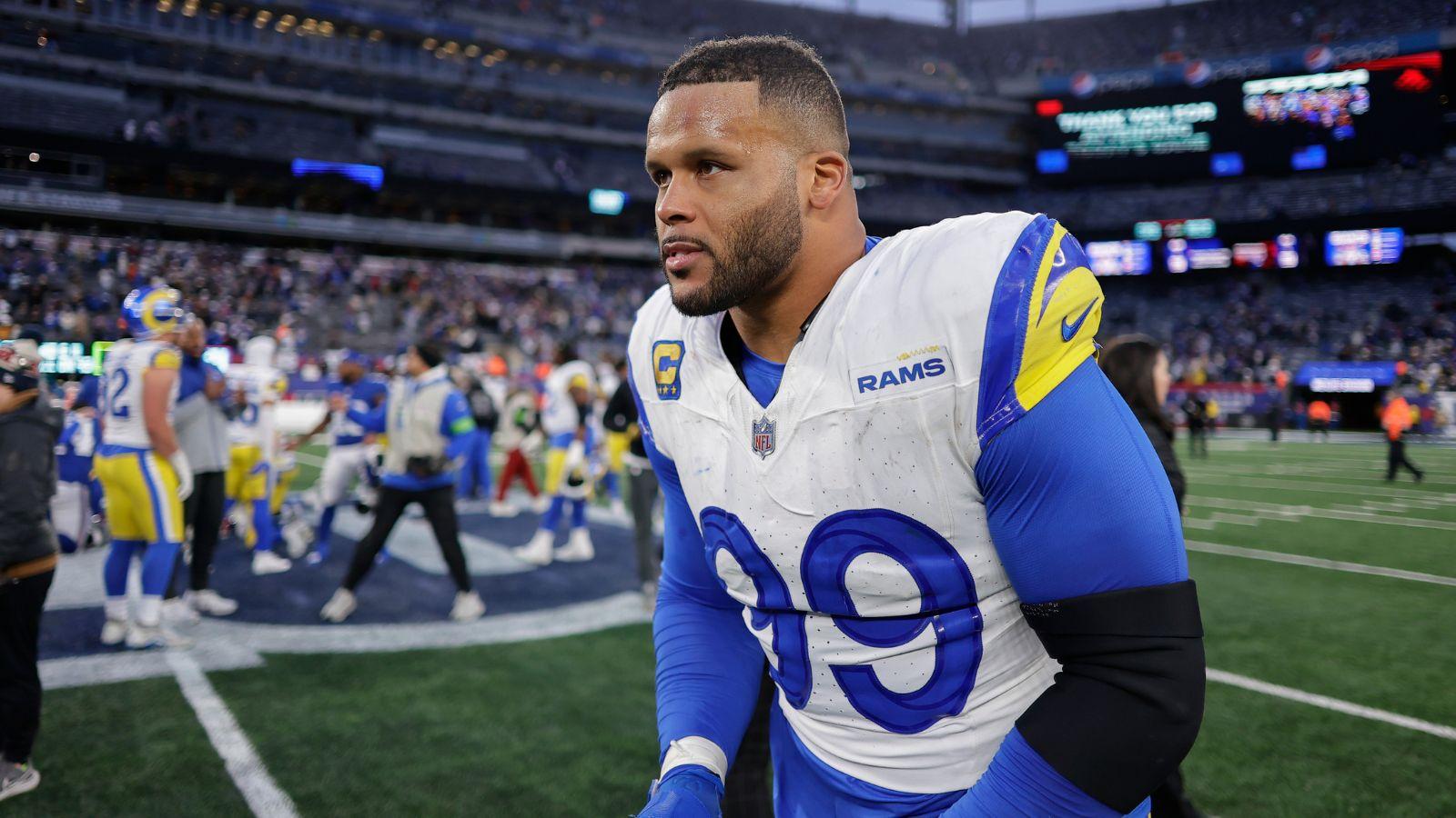 Aaron Donald as a member of the Los Angeles Rams.