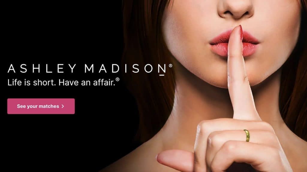 Screenshot of the Ashley Madison website