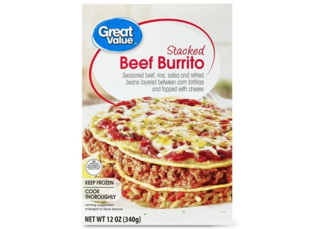 Stacked beef burrito from Walmart