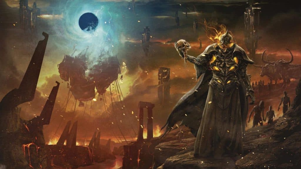 MTG Avernus devils and black sun Baldur's Gate 3 prequel