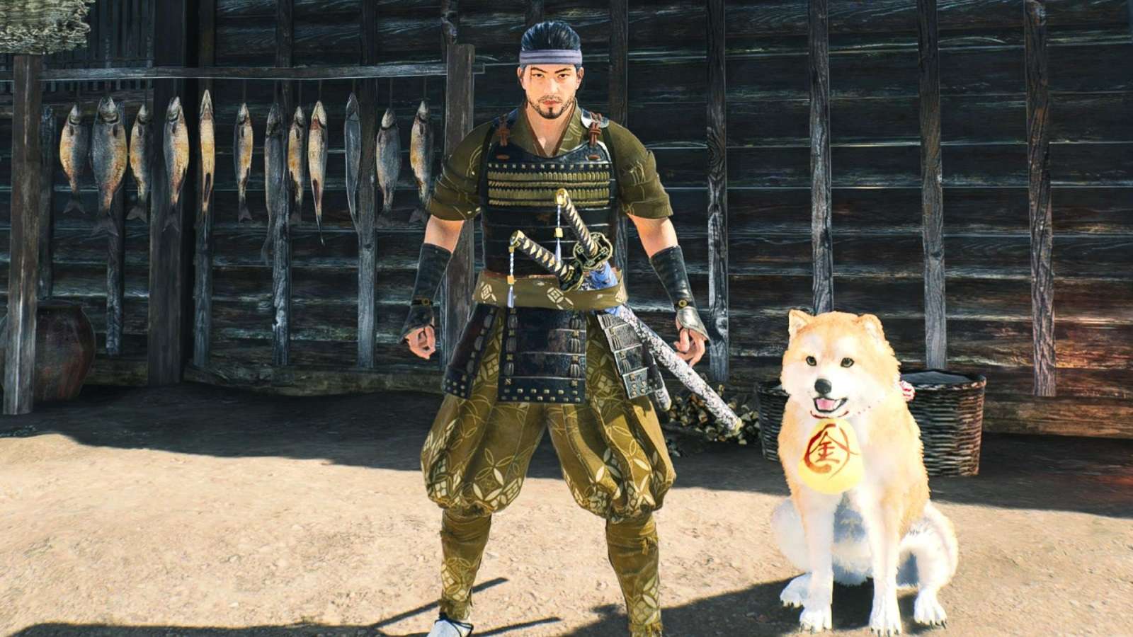 Ronin standing next to a dog