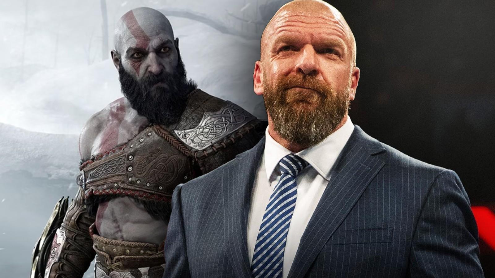 Kratos in God of War and Triple H