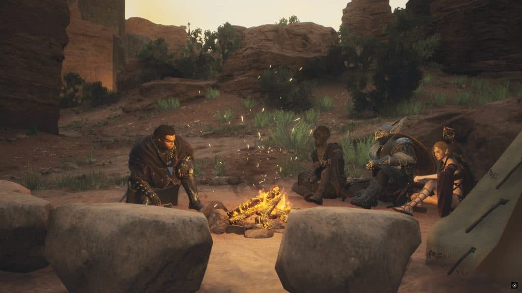 Characters camping in Dragon's Dogma 2