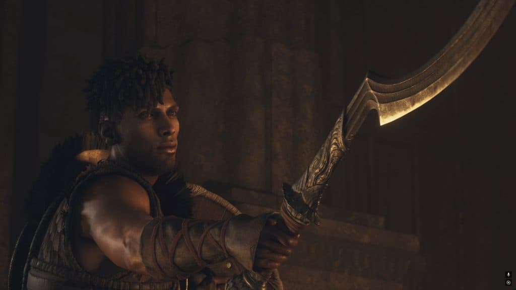 Dragon's Dogma 2 warrior with weapon in hand