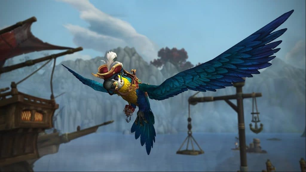 The Plunderlord Parrot mount from WoW Plunderstorm
