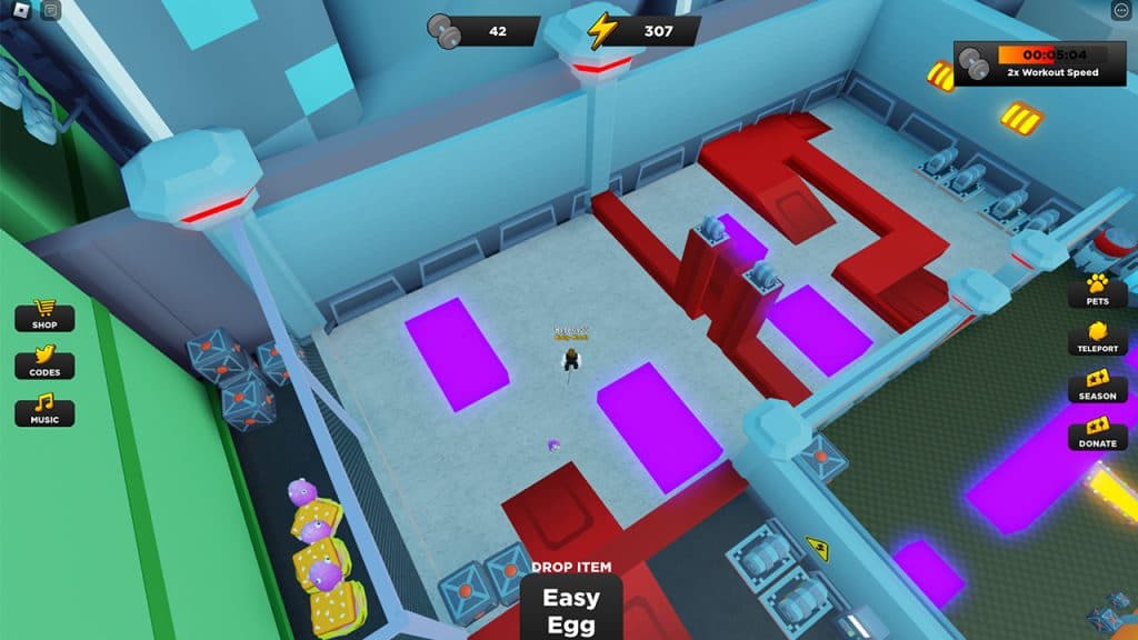 Player in the middle of a puzzle in Strongman Simulator to earn a badge