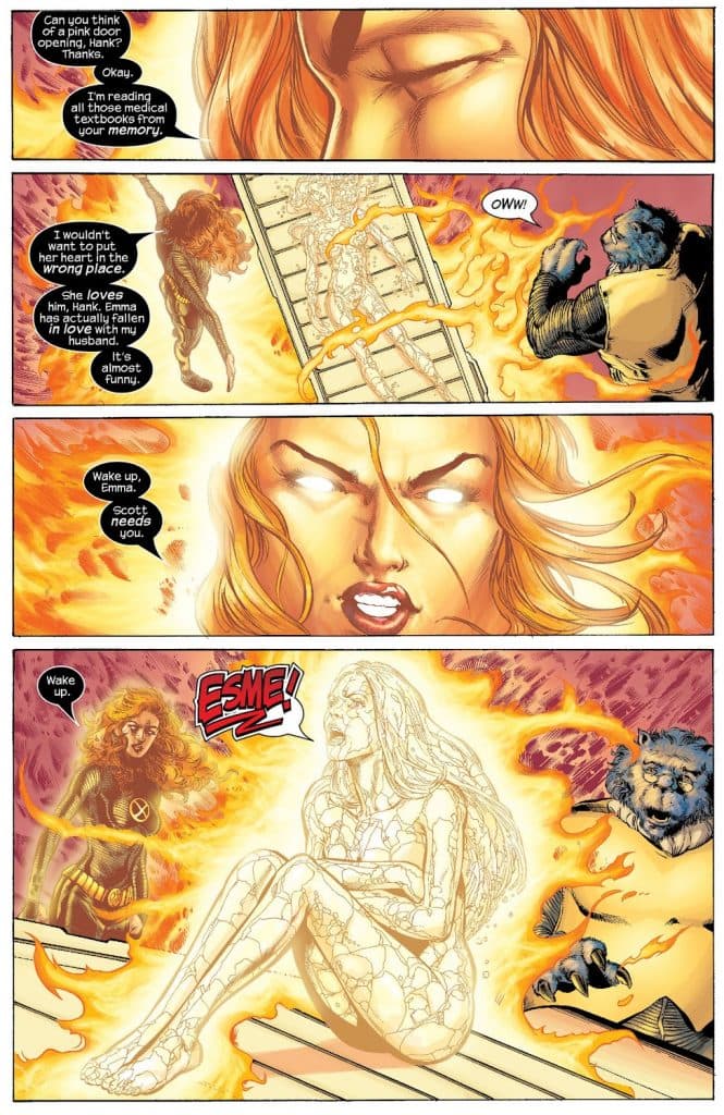 Jean reconstructs Emma Frost