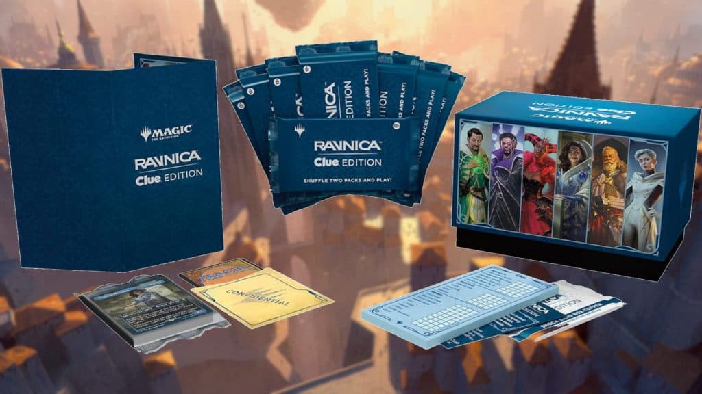 MTG Ravnica Clue boosters, evidence, and box