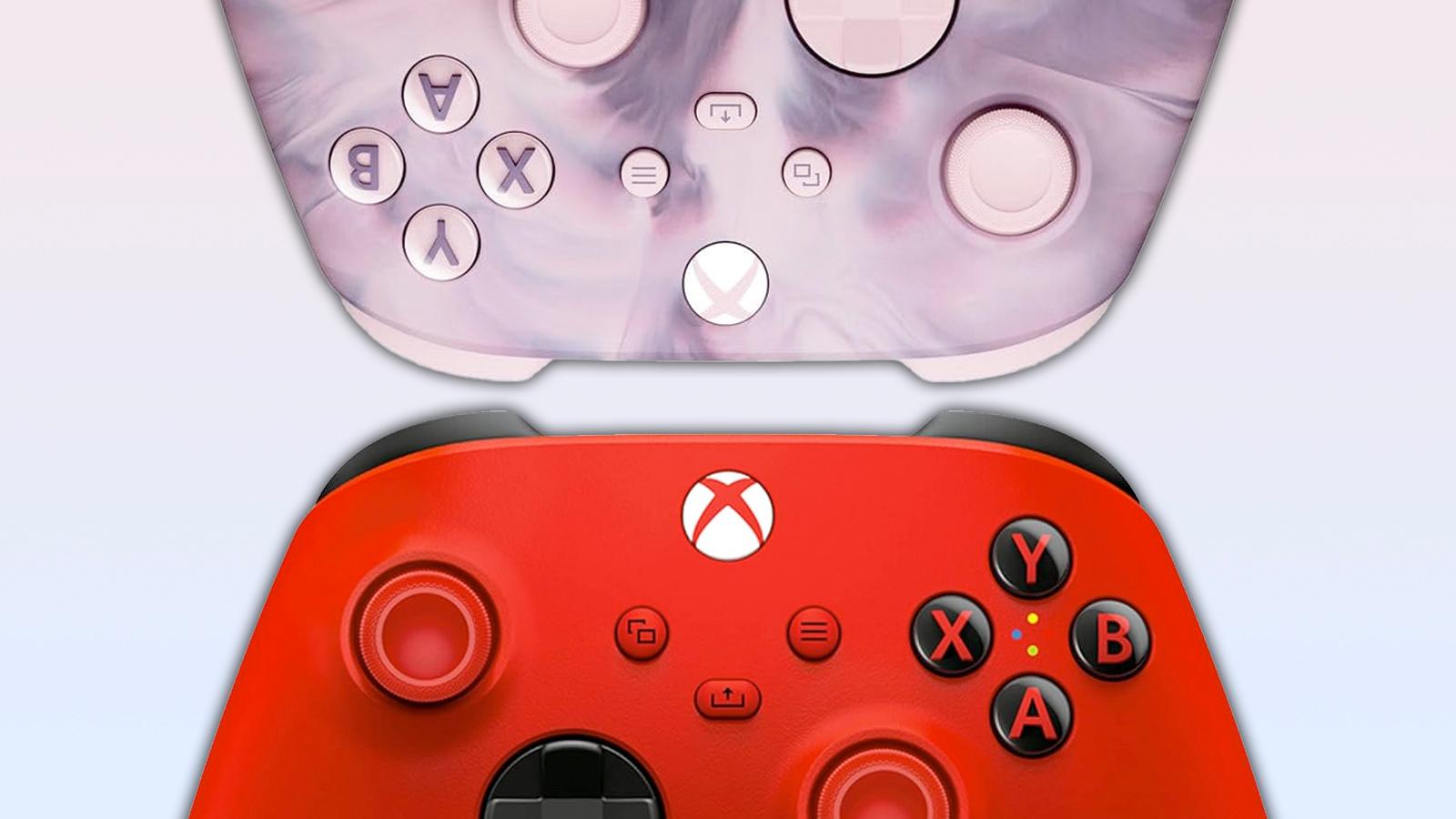 xbox red controller and xbox dream vapor controller