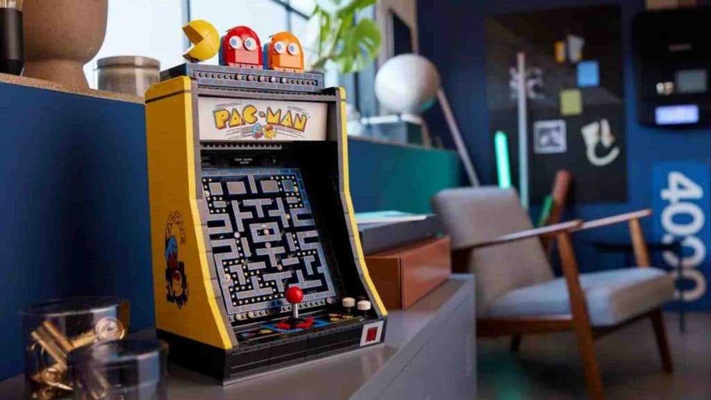 The LEGO Icons PAC-MAN Arcade on display