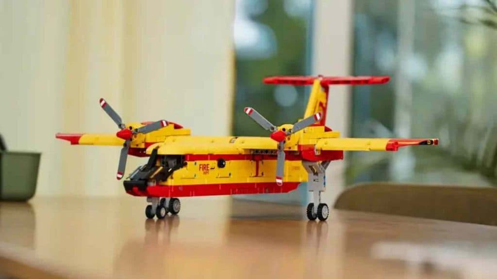 The LEGO-reimagined Firefighter Aircraft on display