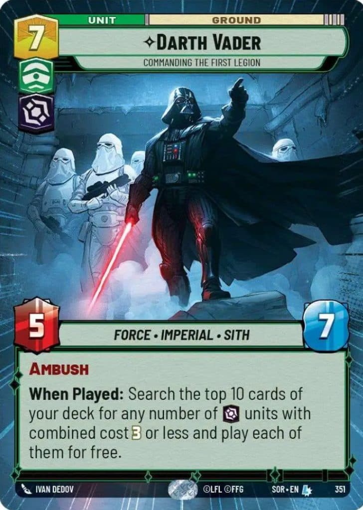 Star Wars Unlimited Darth Vader Hyperspace card