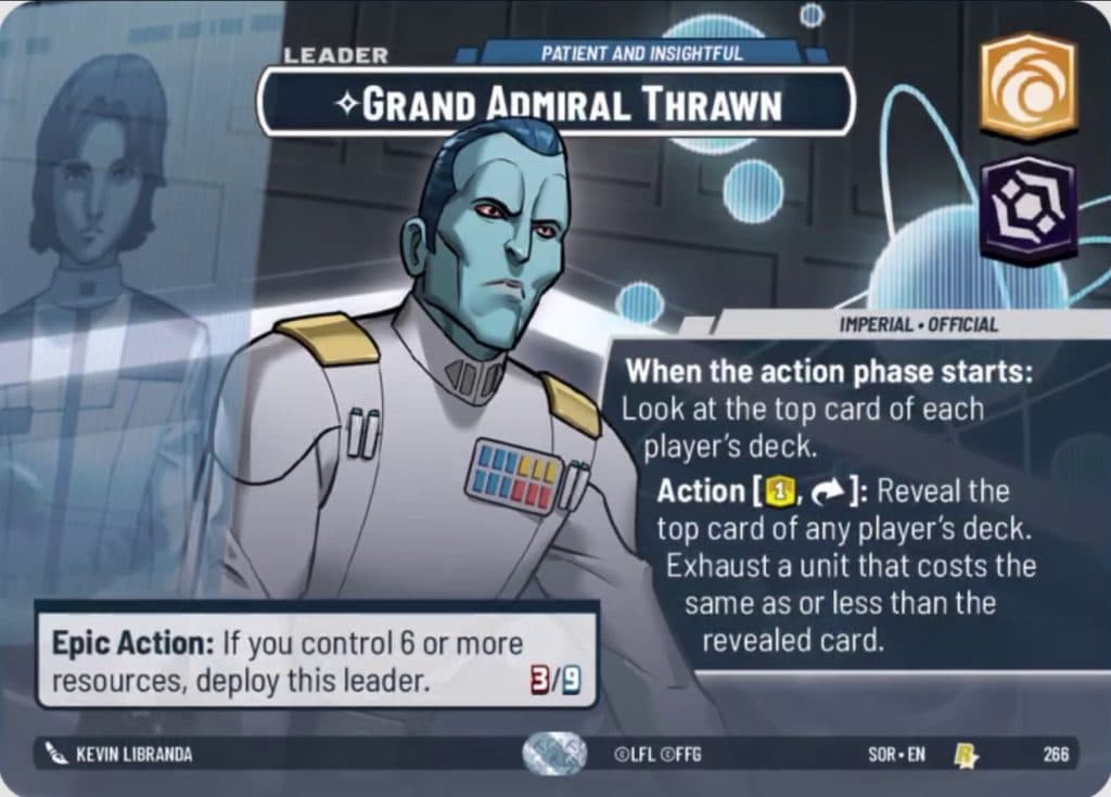 Star Wars Unlimited Grand Admiral Thrawn Showcase card