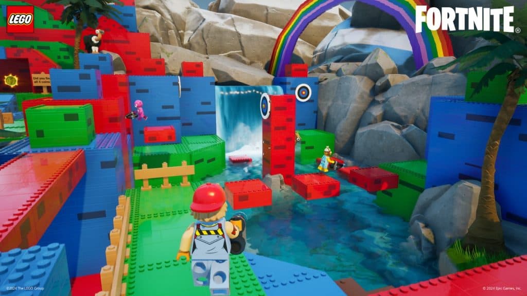 A screenshot featuring one of the newest LEGO Fortnite island templates.
