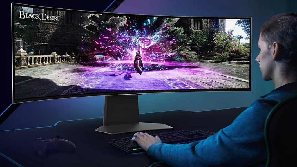 Image of the Samsung Odyssey G9 gaming monitor.