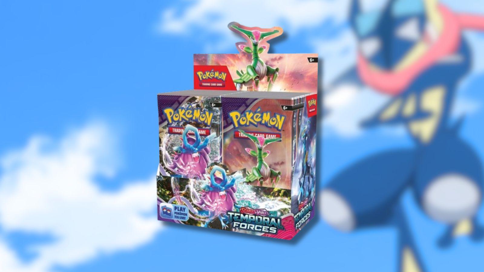 Greninja and Temporal Forces Booster Box Display.