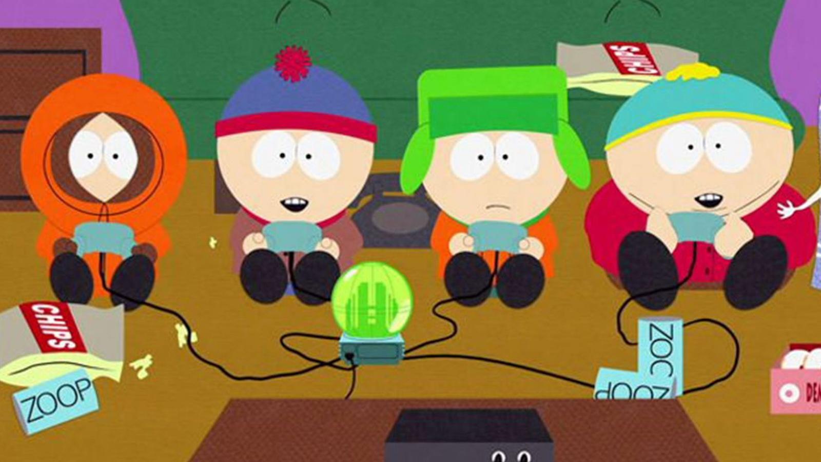 Kenny, Stan, Kyle, and Cartman in South Park