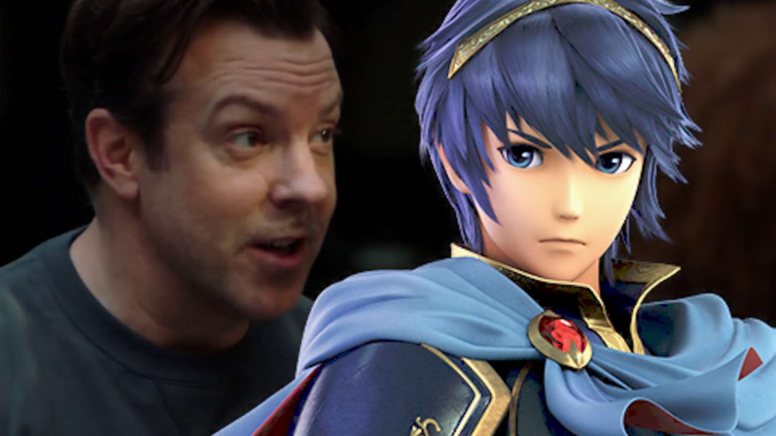 jason Sudeikis with marth from smash bros