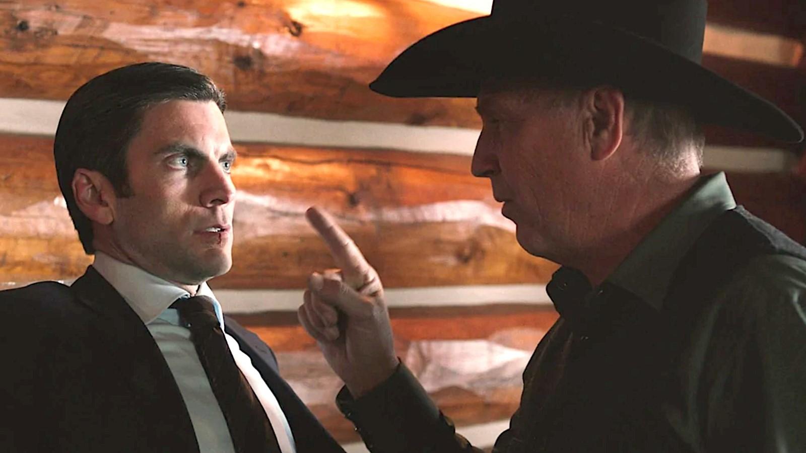 Wes Bentley and Kevin Costner as John Dutton in Yellowstone