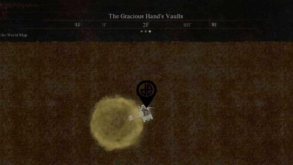 The Dragon's Dogma 2 map for the second floor of the Gracious Hand's Vaults
