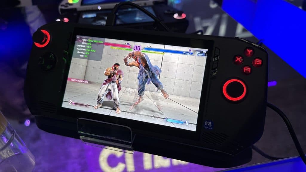 Street Fighter 6 running on an MSI Claw handheld