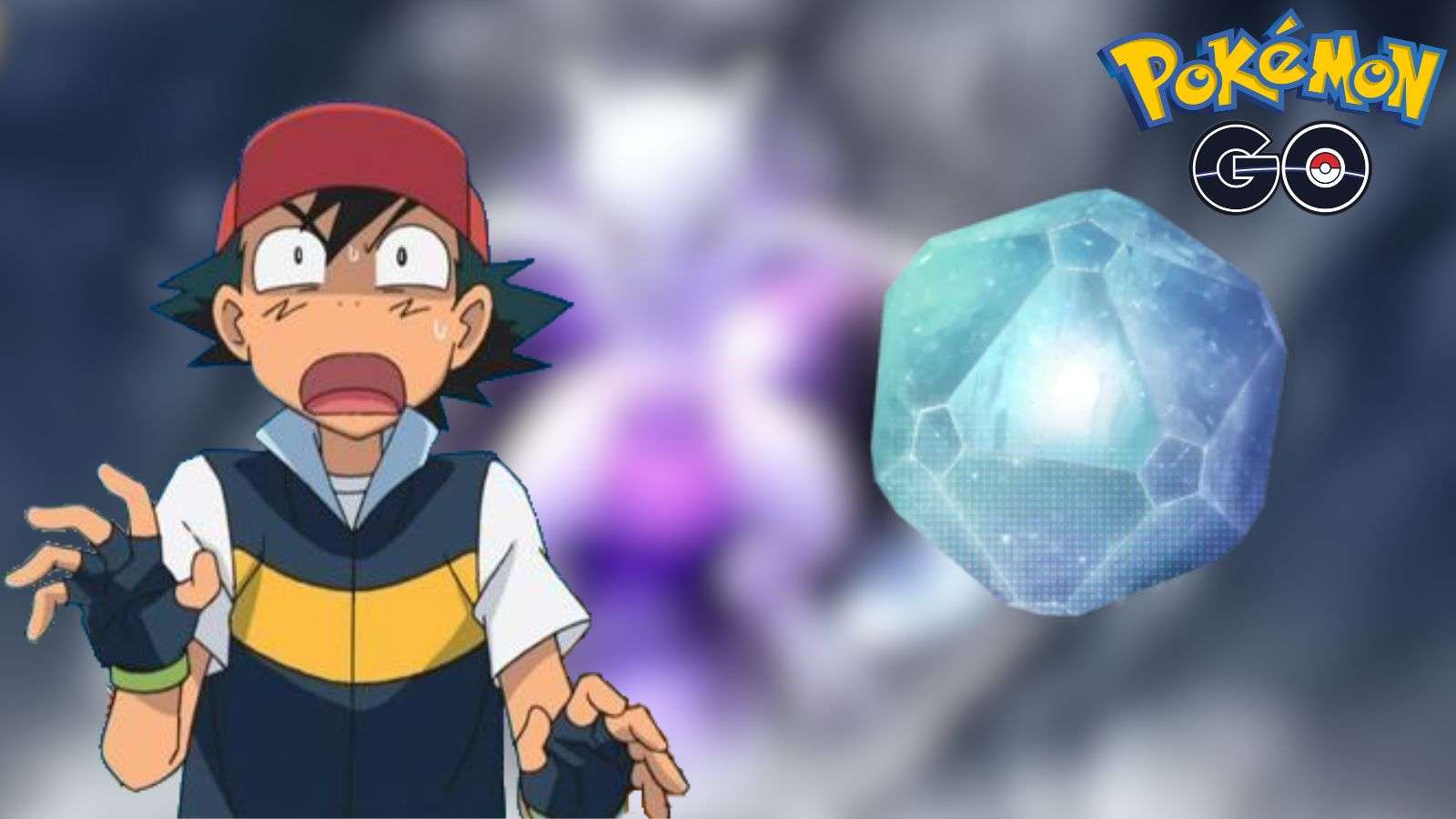Pokemon Go Purified Gems with a worried Ash Ketchum
