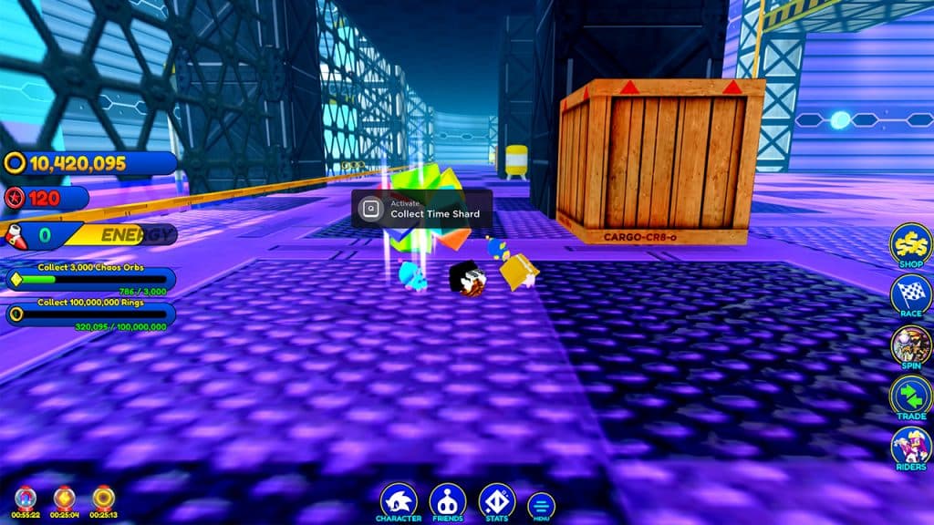 Time shard in Sonic Speed Simulator