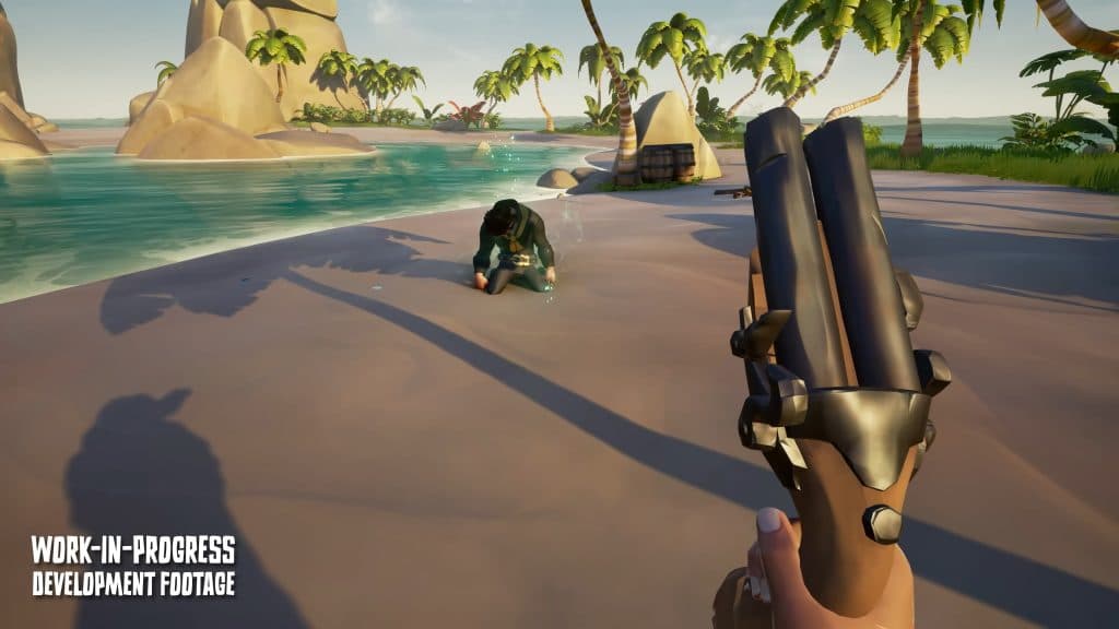 The Double Barrled Flintlock as seen in the Sea of Thieves 2024 Preview Event.
