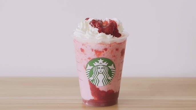 Strawberry and cream frappuccino