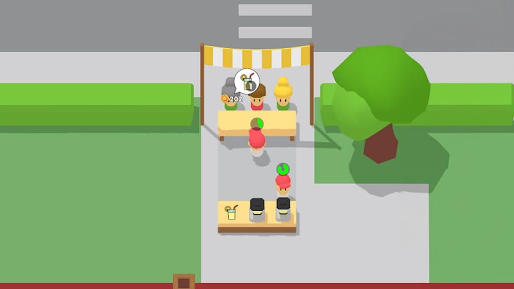 Player with a lemonade stand