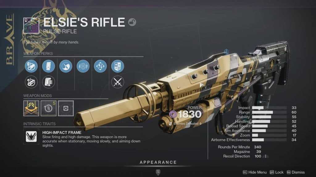 Elsie's Rifle in Destiny 2