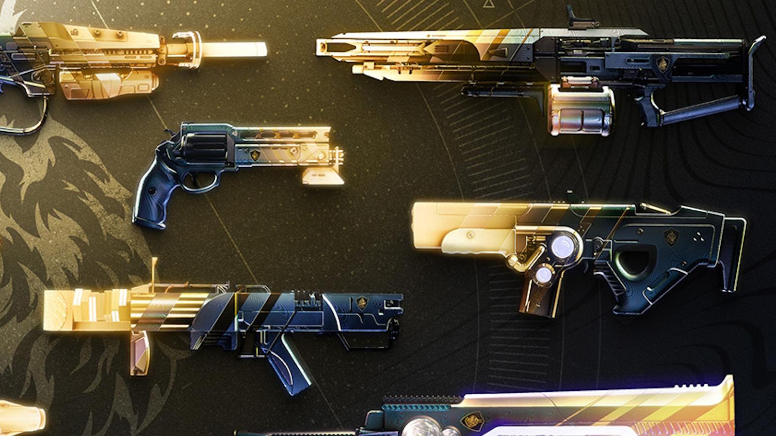 A selection of the reissued Brave Arsenal weapons returning in Destiny 2 Into the Light.