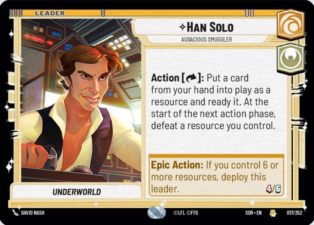Star Wars Unlimited Han Solo Leader card