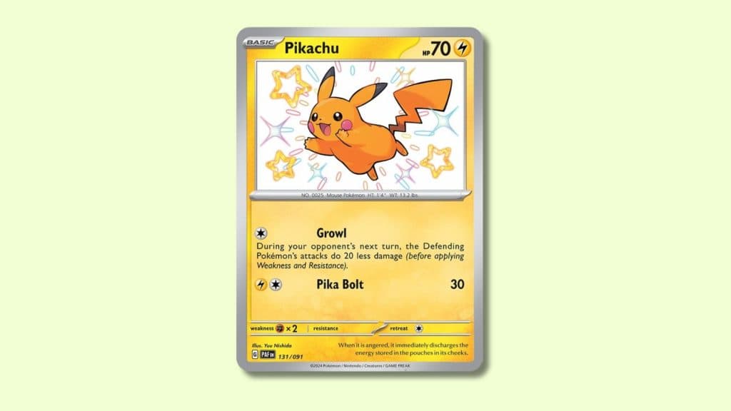 Pikachu from Paldean Fates.