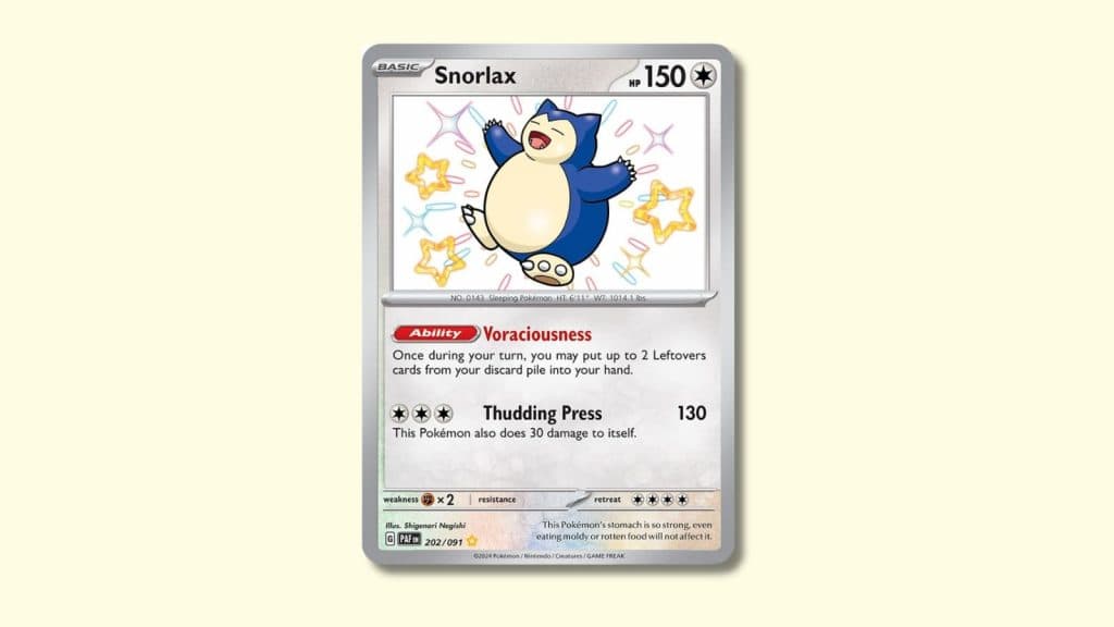 Snorlax from Paldean Fates.