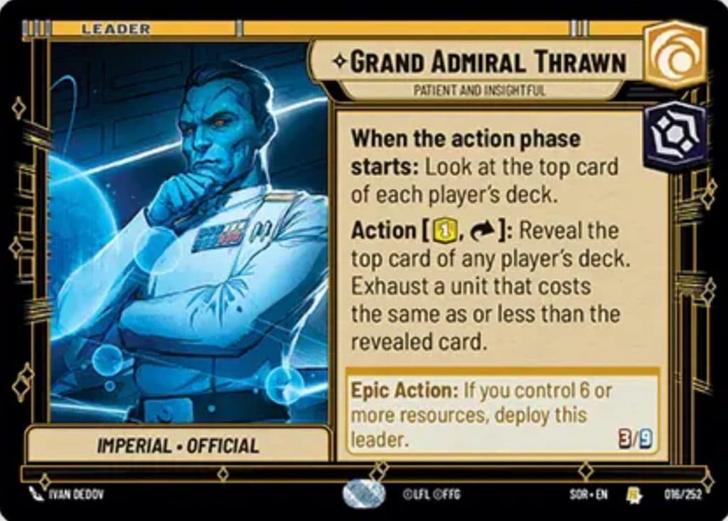 Star Wars Unlimited Grand Admiral Thrawn Leader card