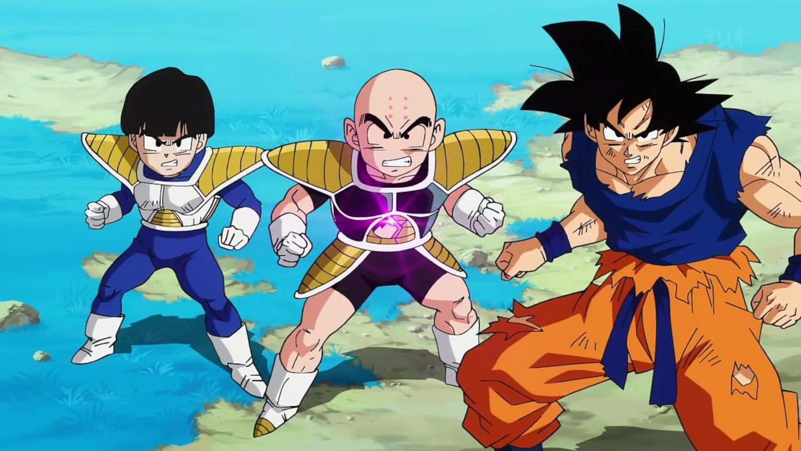 Goku, Krillin, and Gohan in Dragon Ball Z