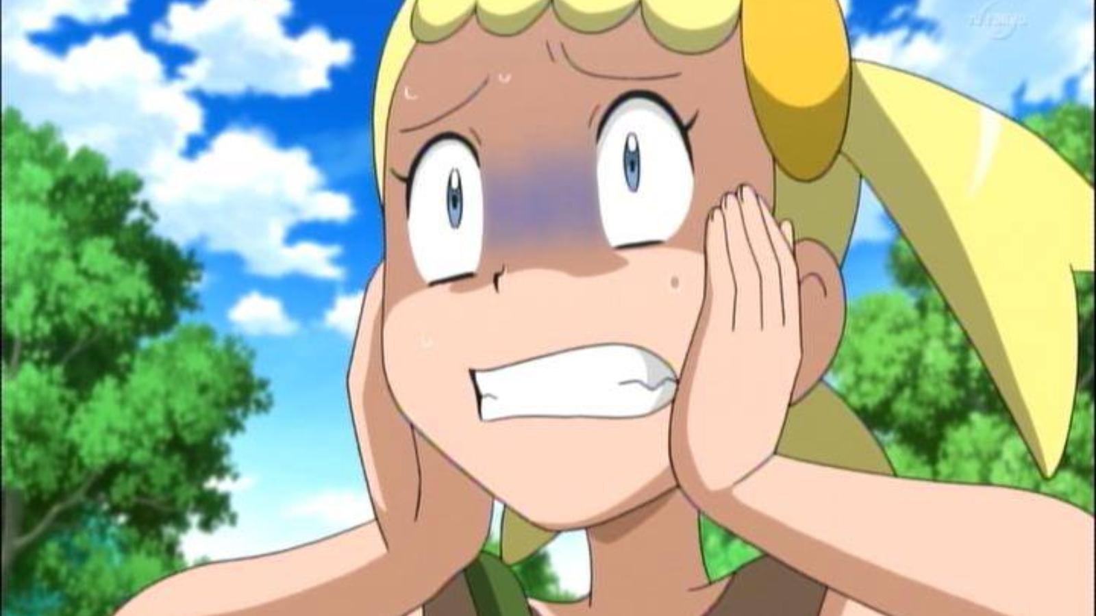 Pokemon trainer Bonnie being shocked.