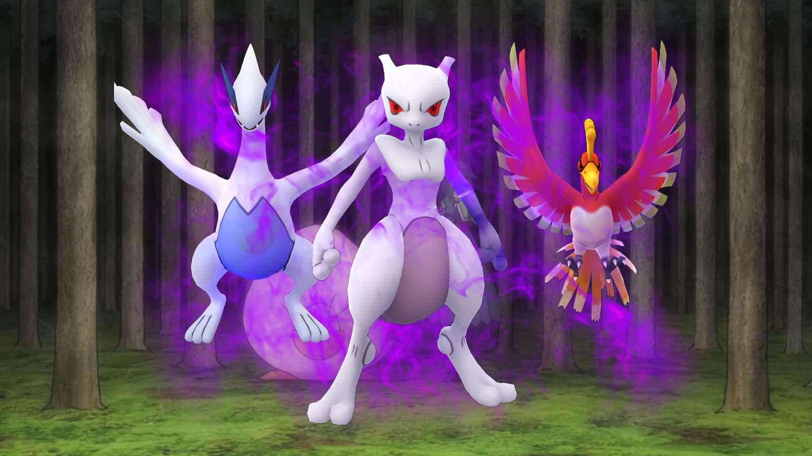 Shadow Mewtwo Ho-oh and Lugia from Pokemon Go