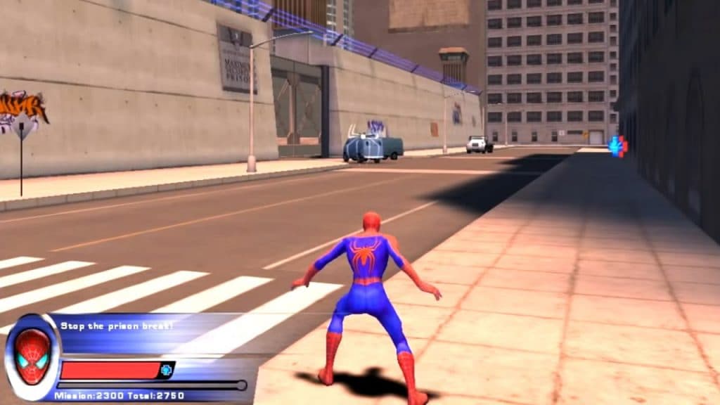 A screenshot from Spider-Man 2 The Movie game
