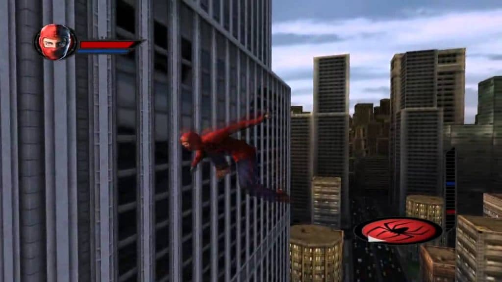 A screenshot from Spider-Man: The Movie game