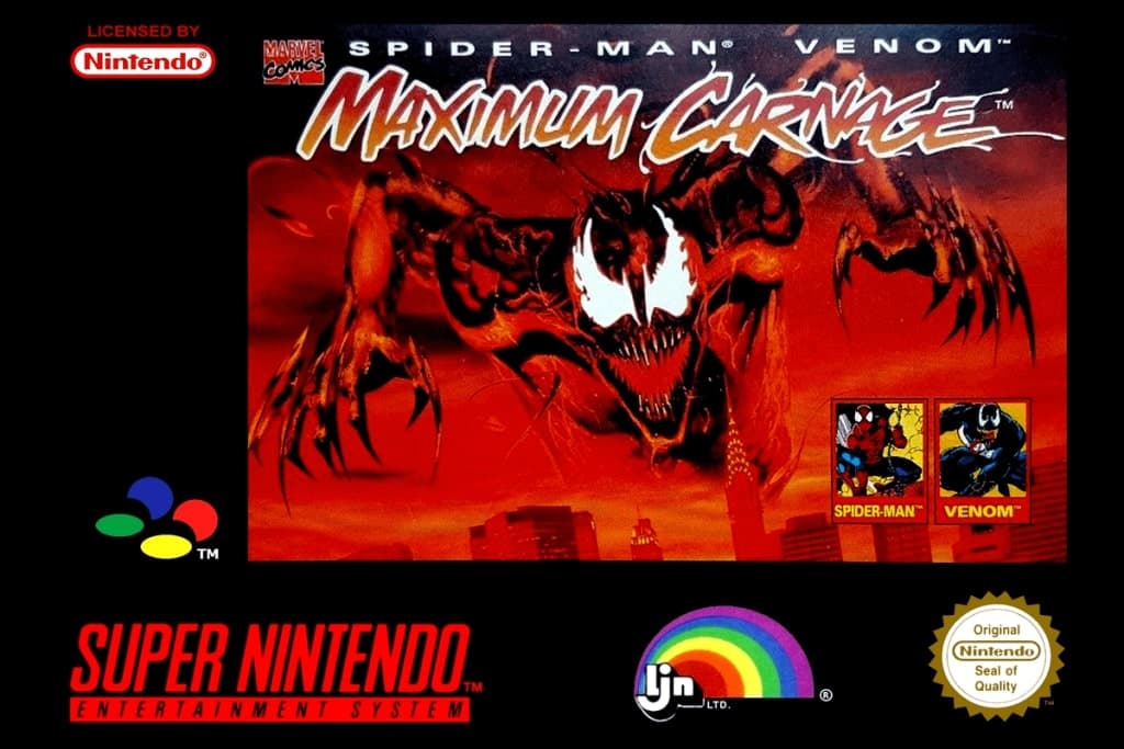 A screenshot of the cover art of Spider-Man and Venom Maximum Carnage