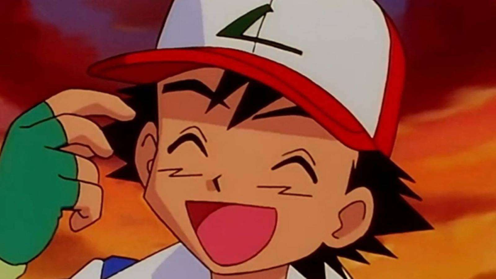 Ash Ketchum appears laughing