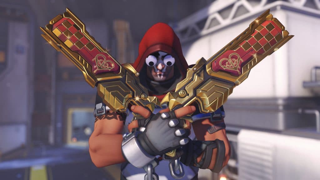 Overwatch 2's Reaper with April Fools Googly Eyes