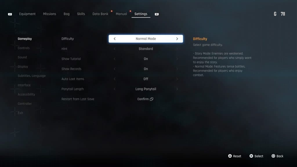 A screenshot from the game Stellar Blade