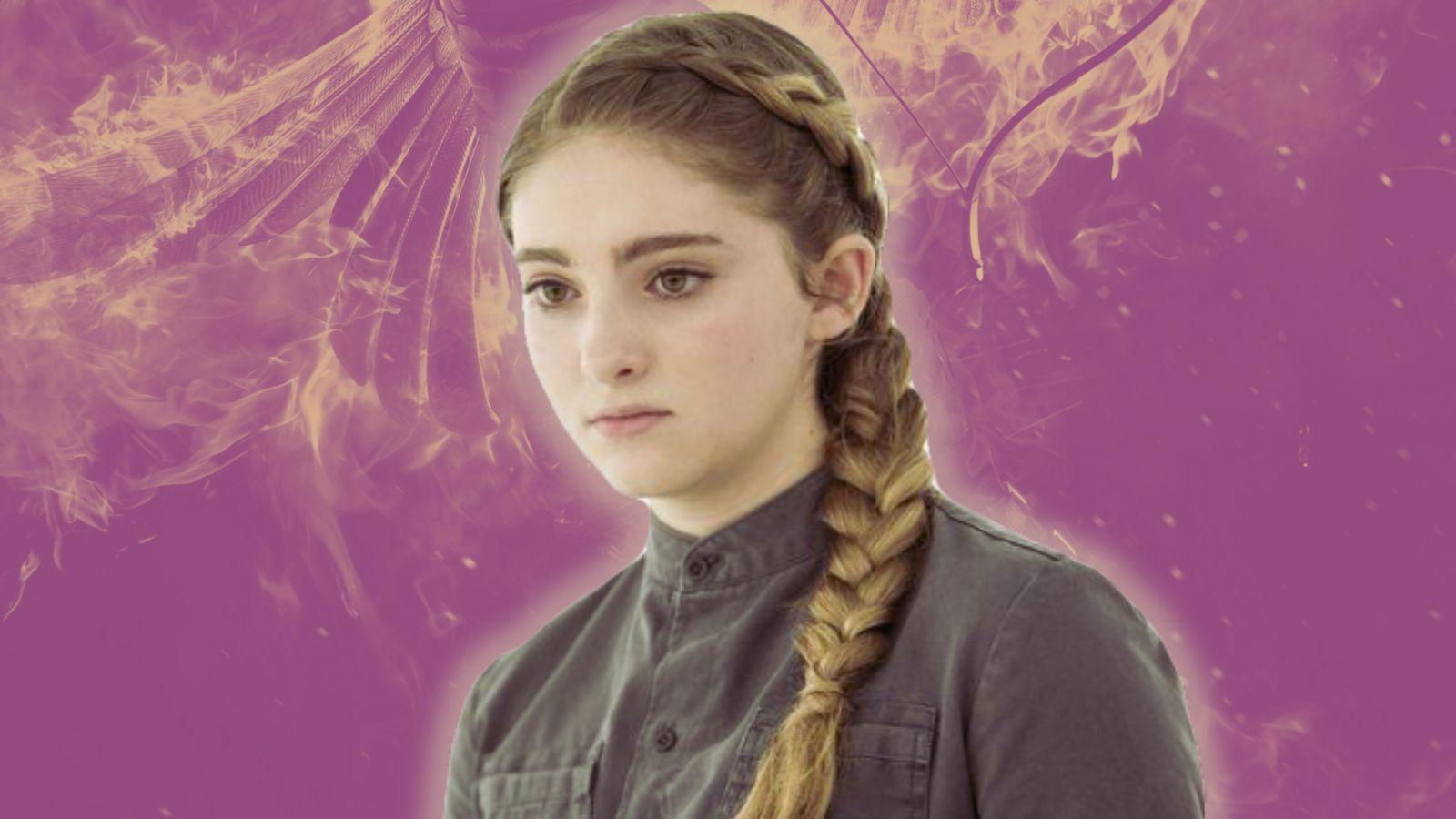 Willow Shields as Primrose Everdeen in The Hunger Games: Mockingjay Part 1.