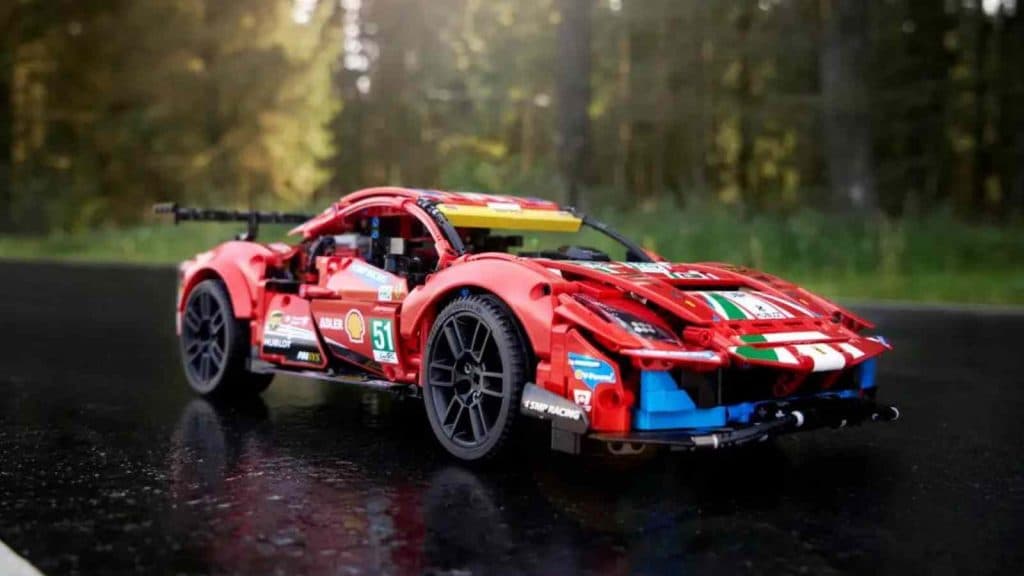 The LEGO Technic Ferrari 488 GTE ‘AF Corse #51’ on the road